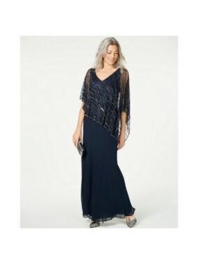 **J Kara** Women's Capelet Gown 8